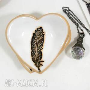 fingersart ceramiczne serce na biżuterię - śnieg, miseczka drobiazgi