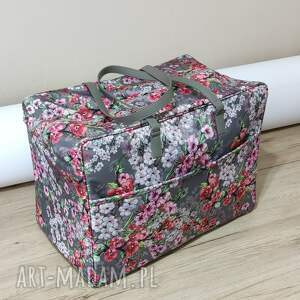 torba podróżna sportowa weekendowa - kwiaty wiśni elegancka, bagaż, samolot