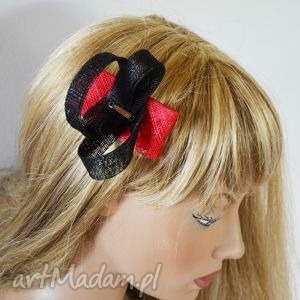 handmade ozdoby do włosów spineczka czerwono - czarna