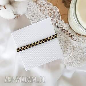 bransoletka zygzak czarno-złoty, biżuteria bransoletki, we wzory