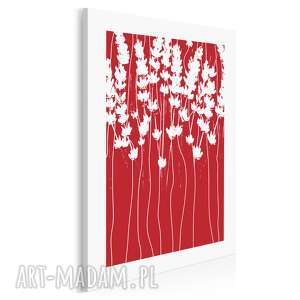 obraz na płótnie - kwiaty czerwony - 50x70 cm (10201)