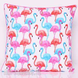 wyjątkowy prezent, poduszka flamingos 50x50cm w flamingi
