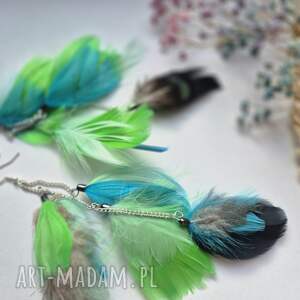 Kolczyki morskie pióra rekodzieło lekkie pio, gol, fri, et