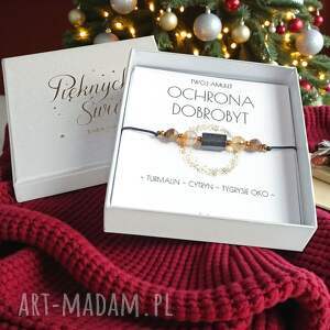 amulet - ochrona i dobrobyt świąteczne pudełko turmalin, cytryn, ochronna