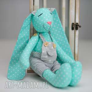 handmade maskotki królik miś z imieniem chrzest prezent