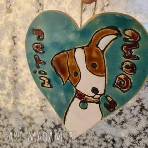 ceramiczne z pieskiem zawieszka, serce, ceramika, pies, dom
