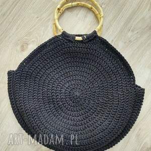 handmade torba że sznurka bawełnianego czarna