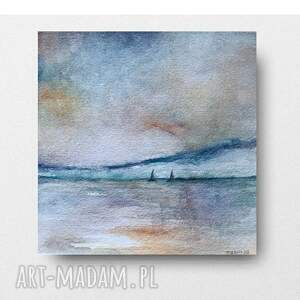 formatu 20/20 cm, akwarela, morze