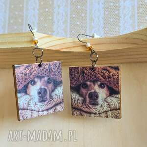 kolczyki wiszące psa urok pies, psiara nastolatki, przyjaciółki