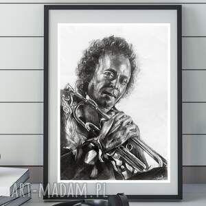 plakat - miles davis seria ikony A3 wykonany z oryginalnego rysunku