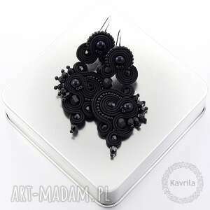 kolczyki soutache black pure - Kavrila