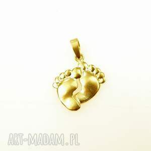 stópki ii pozłacane - zawieszka srebrna wisiorek srebrny, biżuteria artystyczna