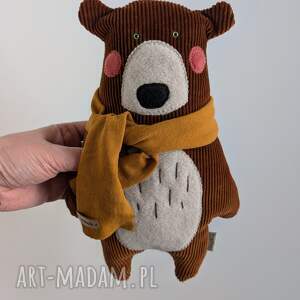 maskotki miś z szalikiem tkaniny, prezent, bear, skandynawski