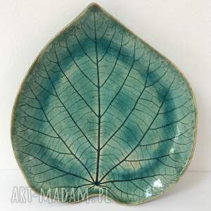 ceramiczny talerzyk liść, ceramika dekoracyjna podstawka