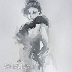 mgła akwarela artystki adriany laube - portret, kobieta