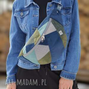 patchworkowa damska nerka xxl mini plecak na prezent, pluszowa saszetka