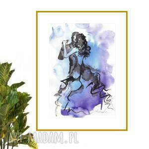 Prezent Grafika z cyklu Ona i On 21cm x 30cm, para, taniec, kobieta