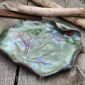 handmade ceramika ceramiczna patera liść (c667)