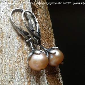 perłowe pąki kolczyki z naturalnych pereł i srebra perła naturalna