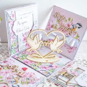 handmade scrapbooking kartki exploding box - mąż i żona