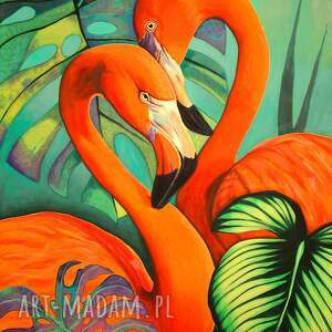 plakaty grafika "flamingi" 60x50 cm