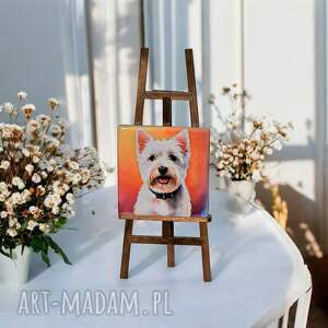 ceramiczny magnes z wizerunkiem west highland white terrier na lodówkę