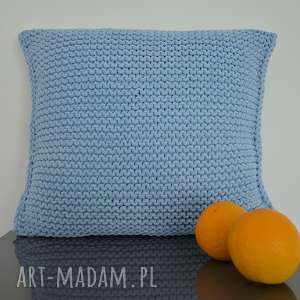 handmade poduszki poduszka ze sznurka bawełnianego 50x50 cm - błękit