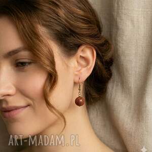 Kolczyki Kulki Piasek Pustyni, krótkie unikat