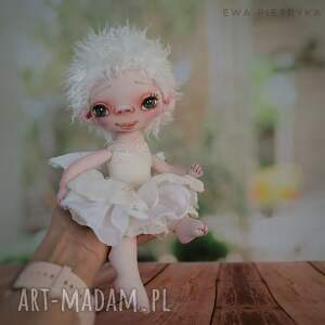 elf kremowy e - piet artystyczna lalka kolekcjonerska aniołek, szmacianka