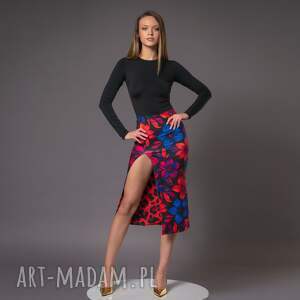 DWUSTRONNA SPÓDNICA Z ROZPORKIEM DUA, efektowna, oryginalna, midi