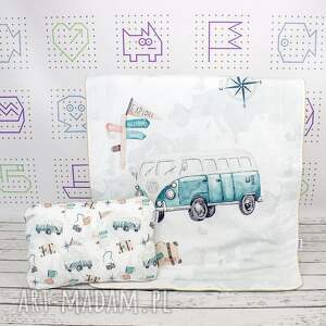 handmade pokoik dziecka zestaw 75x100 kocyk i płaska poduszka eurotrip
