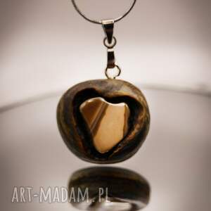 wisiorek - serce z gór świętokrzyskich duszą i historią, pirografia