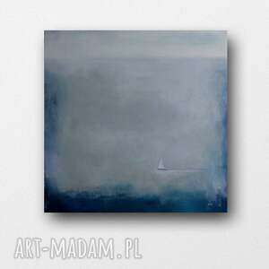 samotna łódź-obraz akrylowy formatu 60/60 cm, morze, nowoczesny, płótno