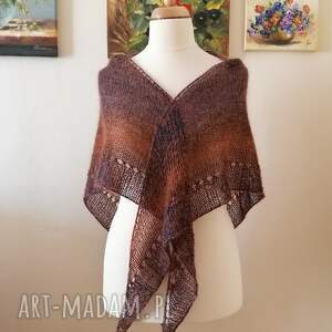 handmade chustki i apaszki ręcznie na drutach - ekskluzywna chusta jedwab, merino
