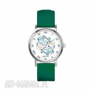 zegarek mały - ryby silikonowy, zielony, znak zodiaku mamy, prezent
