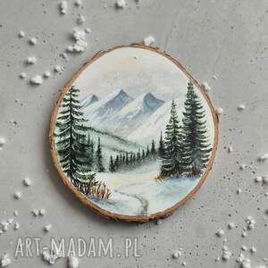 podkładka pod kubek zima w dolinie, góry