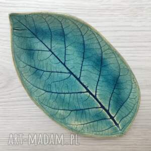 handmade ceramika dekoracyjny talerzyk liść