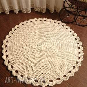 dywan ze sznurka bawełnianego okrągły 110cm dla dziewczynki