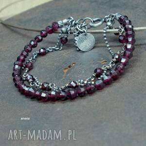granat - bransoletka 024, granaty, modna bransoletka, biżuteria autorska, granaty