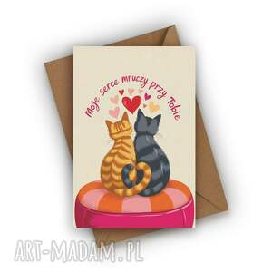 czarnaowcakarteczki kartka miłosna - moje serce mruczy przy tobie
