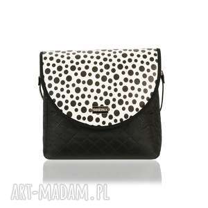 torebka puro classic 2351 black polka dots co dzień, biało czarna