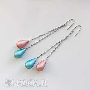 okrąg kolczyki, stal chirurgiczna srebro, koraliki