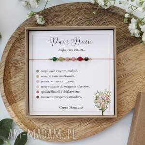 Prezent Zestaw prezentowy dla Nauczycielki - bransoletka Bukiet Życzeń