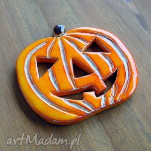 ceramiczna dynia, halloween, jesień, dekoracja, kolorowe