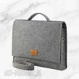 Duża Torba Na Laptopa 15 6 - teczka szara, aktówka