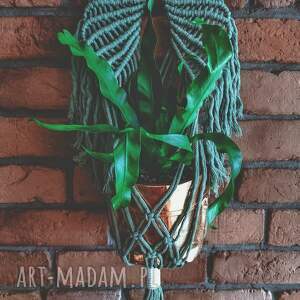 kwietnik wiszący makrama skrzydła anioła, dekoracje do domu zielone dekoracje