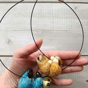 Wisiory z leniwcem II, ceramika, leniwiec, wisior, naszyjnik