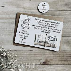 Prezent ślubna na pieniądze 4, kartka - ślub