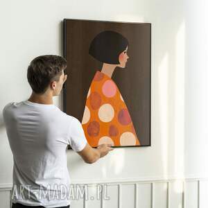 Plakat Brązowa dziewczyna - format 40x50 cm - ilustracja grafika