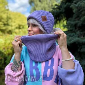 Bawełniany mały komin “Jasny fiolet”, na zimę